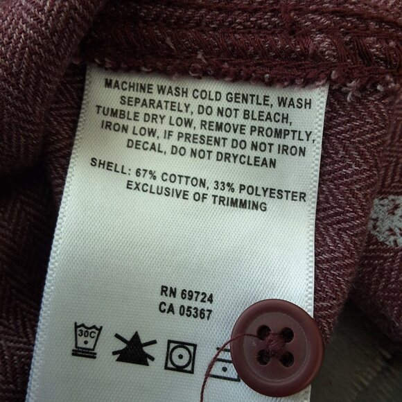 Columbia Womens M Burgandy Polka Dot Long Sleeve Button-Up Shirt M Fall Casual - Picture 9 of 9